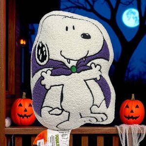 Peanuts Snoopy Dracula Red Cape Pillow Sherpa Halloween NWT